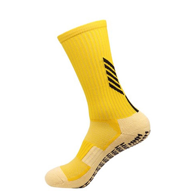 Anti Slip Football Soccer Socks for Men Teenage Kid Boys Sport  Grips Crew Socks Black White Blue High Quality