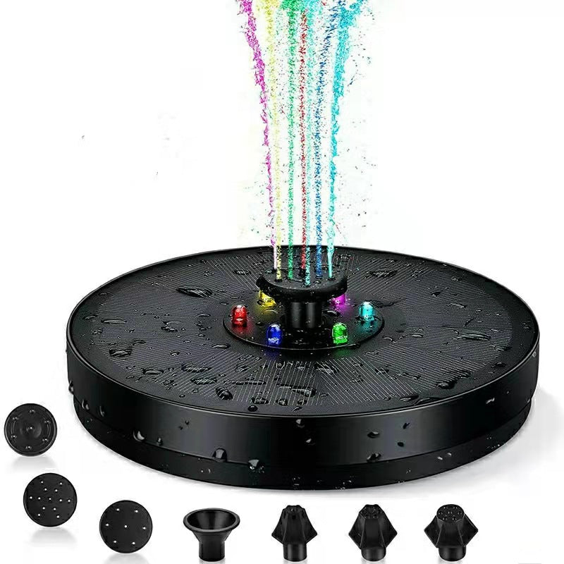 New Fountain With Colorful Lights LED With Lights Color Solar Fountain Colorful Change Automatic Power Storage Fountain