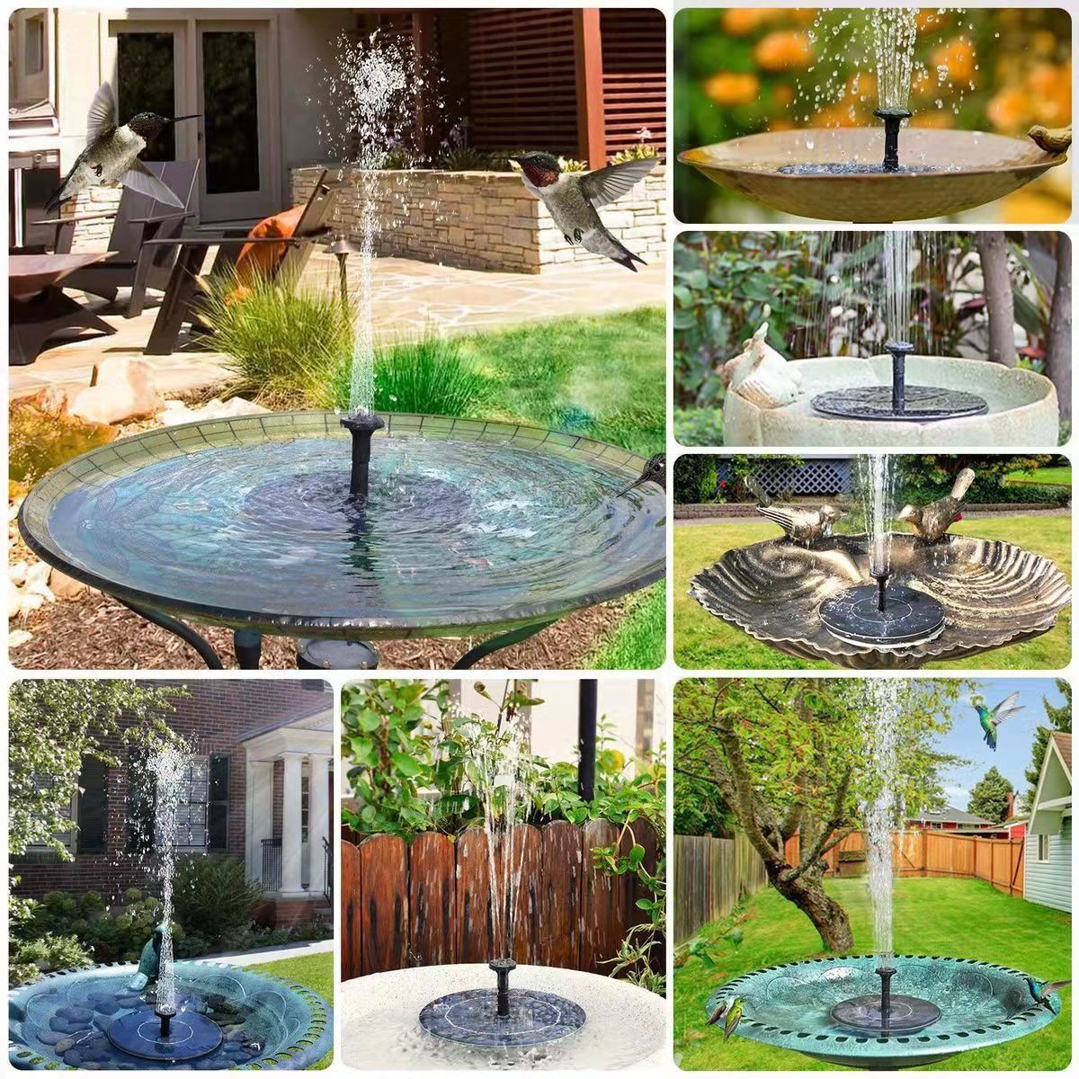 New Fountain With Colorful Lights LED With Lights Color Solar Fountain Colorful Change Automatic Power Storage Fountain