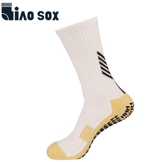 Anti Slip Football Soccer Socks for Men Teenage Kid Boys Sport  Grips Crew Socks Black White Blue High Quality