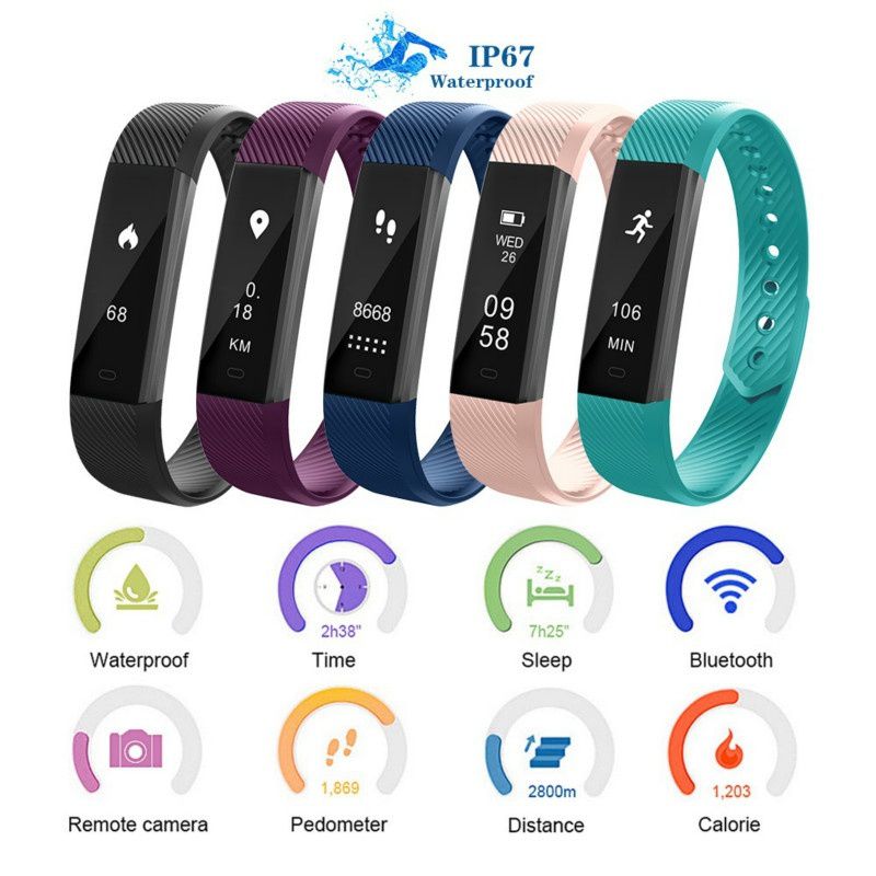 Smart Bracelet Fitness Tracker Smart Wristband Pedometer Compatible Smartband Waterproof Sleep Monitor Wrist Watch