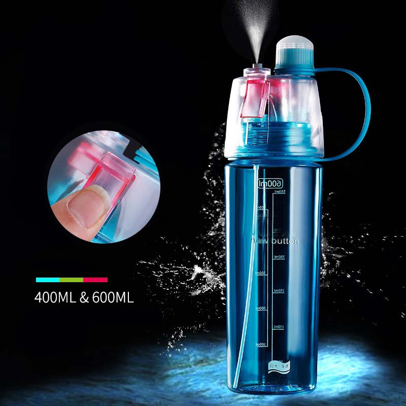 400ml 600ml Drink Water Bottle Outdoor Sports Hiking Camping Cycling Mist Spray Bottle Sport Water Bottle BPA Free Summer Helper