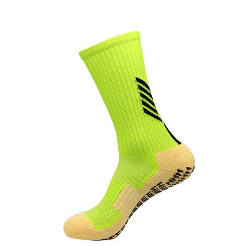 Anti Slip Football Soccer Socks for Men Teenage Kid Boys Sport  Grips Crew Socks Black White Blue High Quality